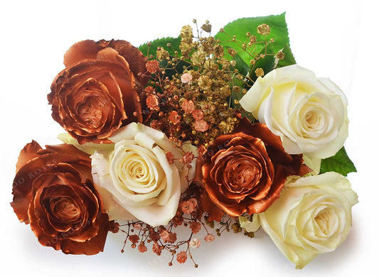 BOX 30 RED GOLDEN BOUQUET FOR VALENTINE'S DAY